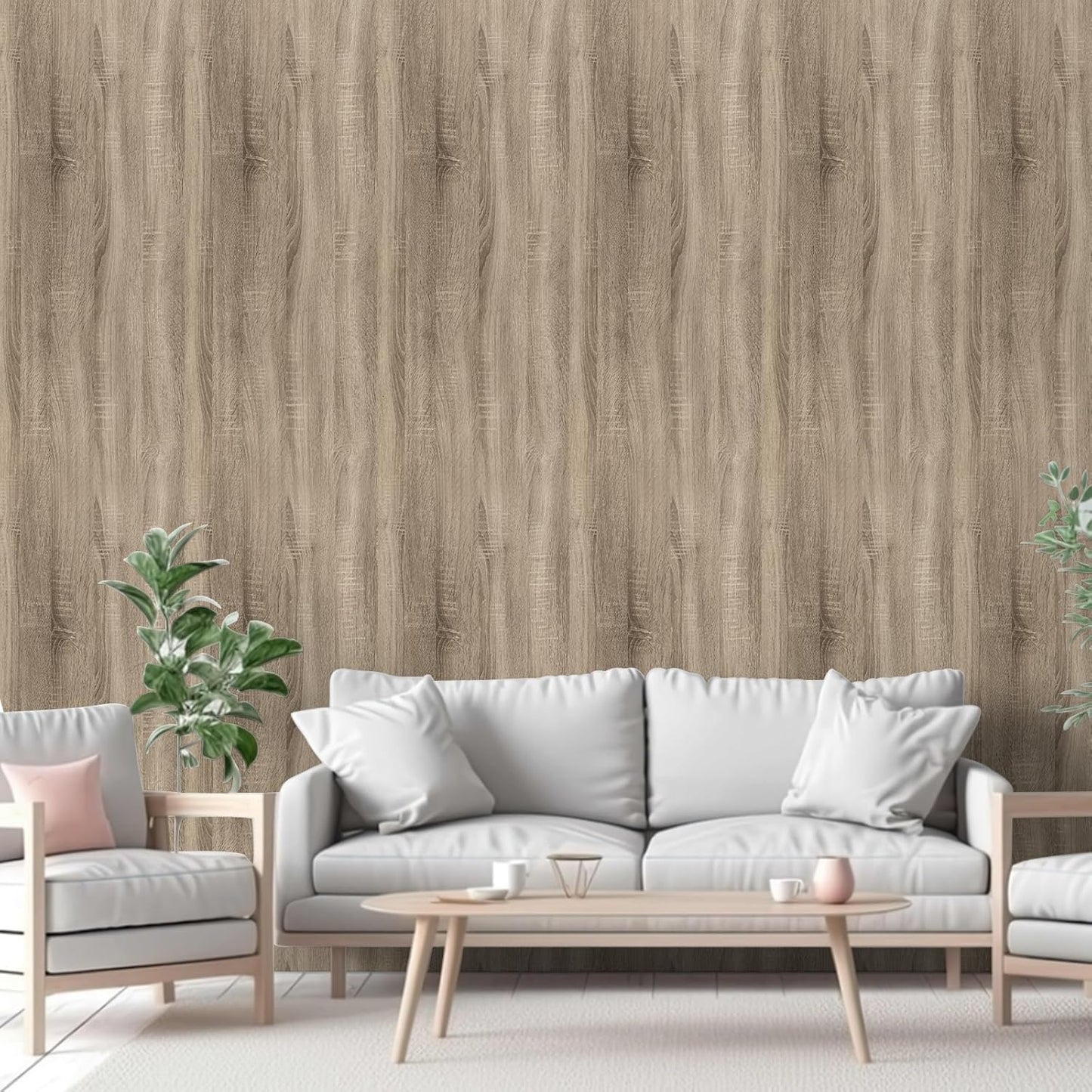 Light Brown Wood Grain Contact Paper Peel and Stick - Self Adhesive Natural Walnut Wallpaper for Home Decor - 15.7'' x 472