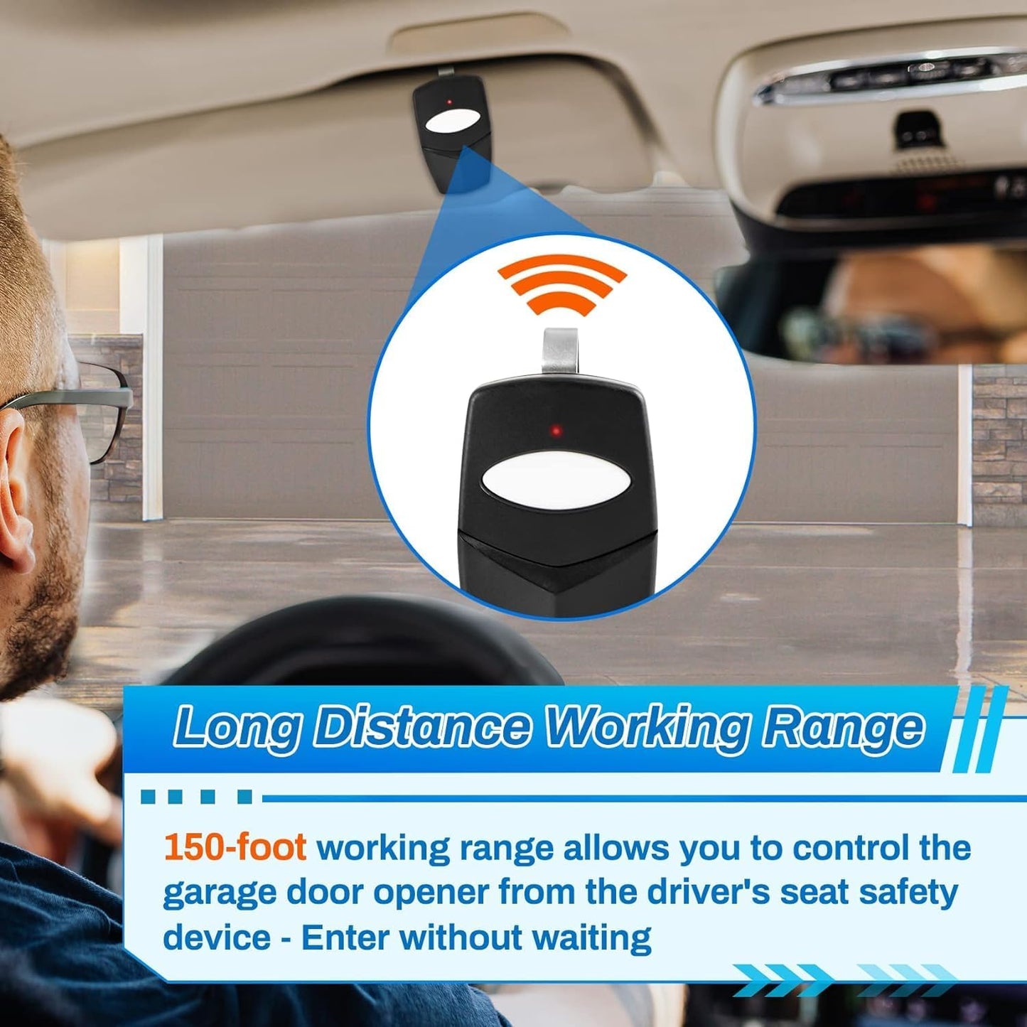 Linear Delta 3 Garage Door Remote 4-Pack with 8 DIP Switches - Compatible with DTD DNT00002A DNT00017A - 310 MHz 1-Button Control Transmitter