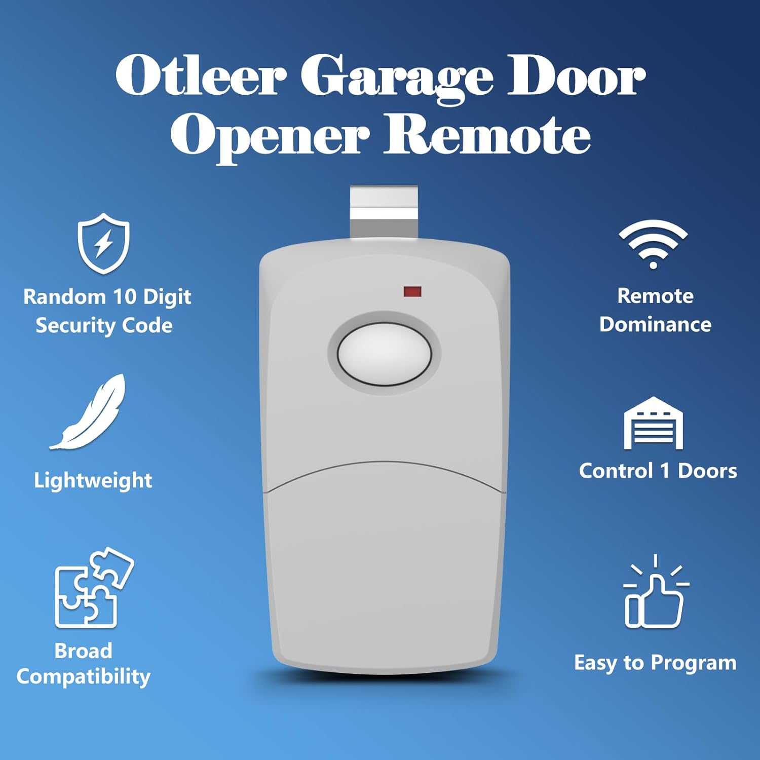 Linear Multi-Code Garage Door Opener Remote Transmitter 3089 308911 MCS308911 - 10 Dip Switch 300MHz Gate Opener Remote - Garage Clicker Replacement