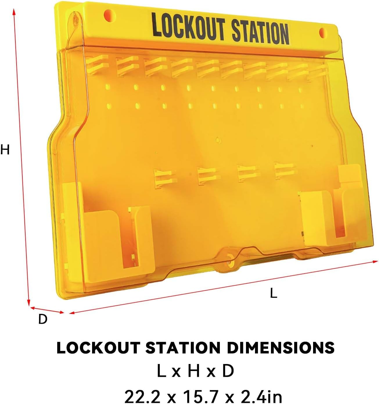 Lockout Tagout Station with 10 Safety Padlocks, 4 Hasps, 40 Lockout Tags, 40 Nylon Ties - OSHA Compliance Kit