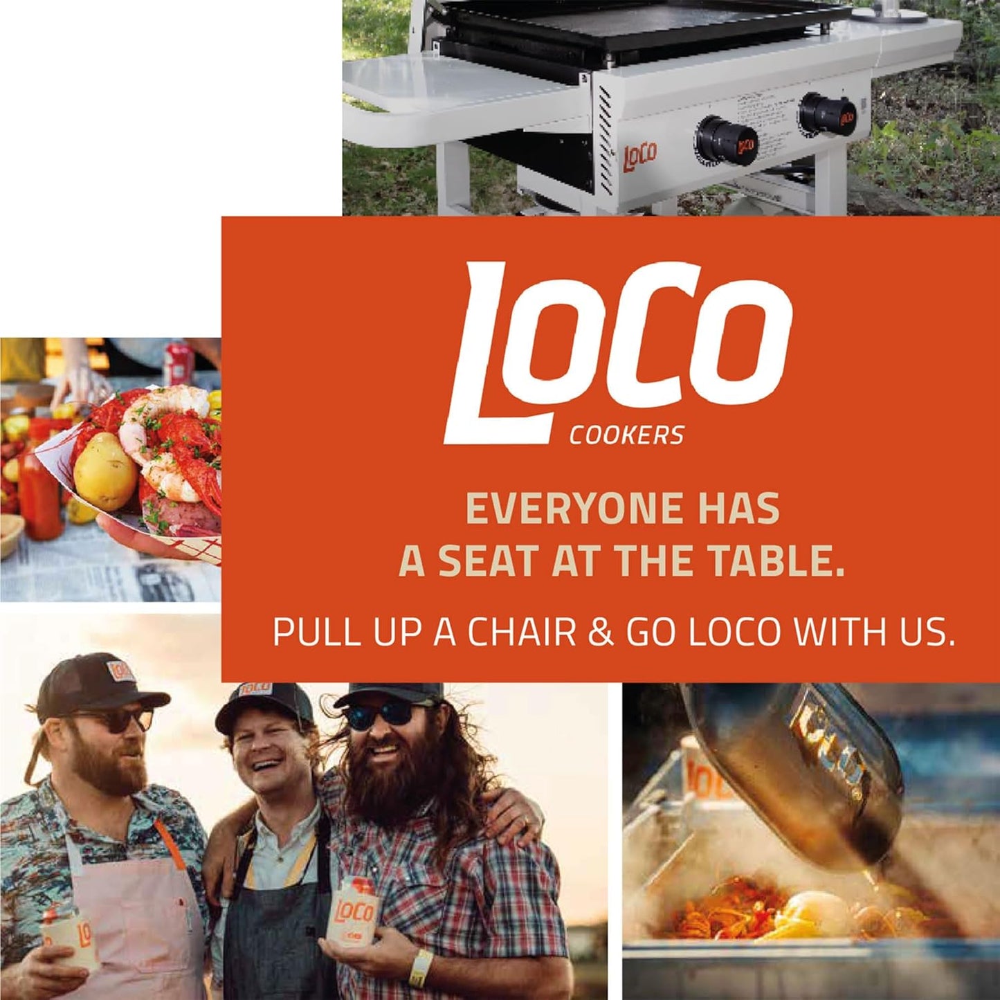 LoCo Cookers 3-Burner SmartTemp Griddle Gas Grill with 36" Flat Top and Prep Area