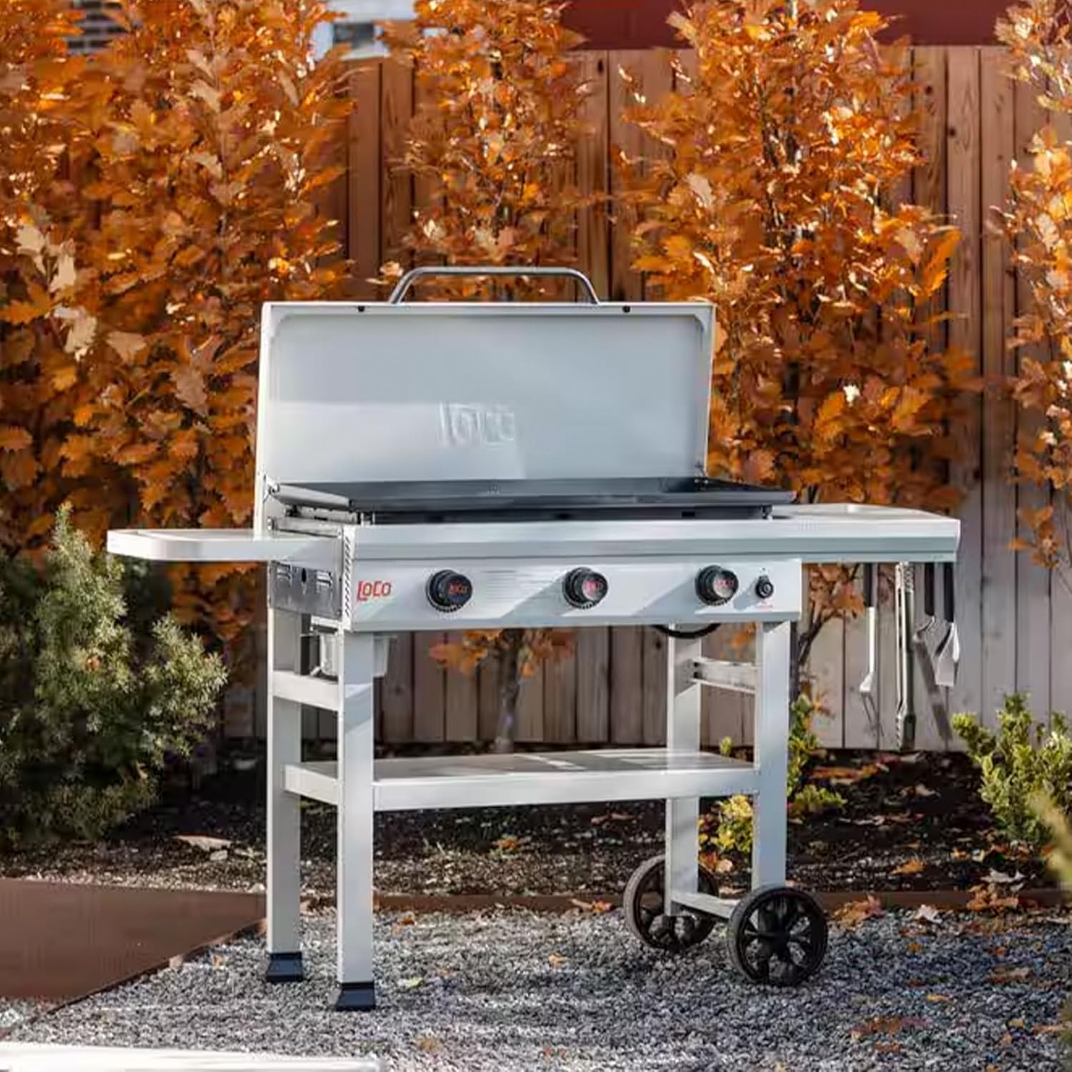 LoCo Cookers 3-Burner SmartTemp Griddle Gas Grill with 36" Flat Top and Prep Area