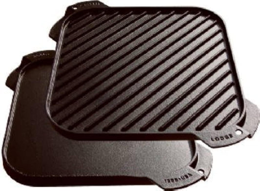 Lodge Cast Iron Reversible Griddle with Single Burner Compatibility