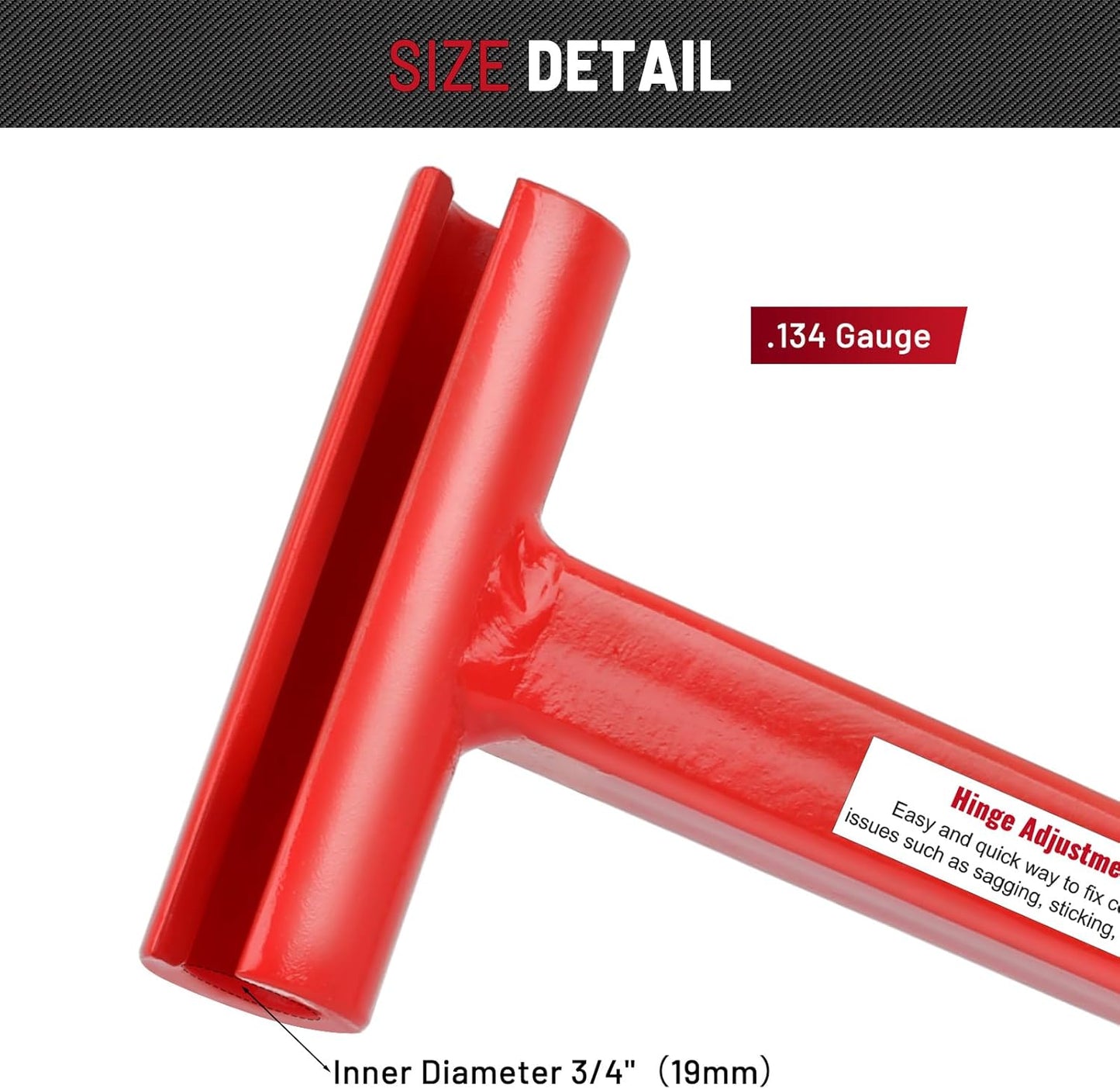 Long Handle Hinge Bender Wrench for .134 Gauge Commercial Doors - Heavy Duty Painted Steel with Rubber Grip - FLY TERNS Hinge Adjustment Tool