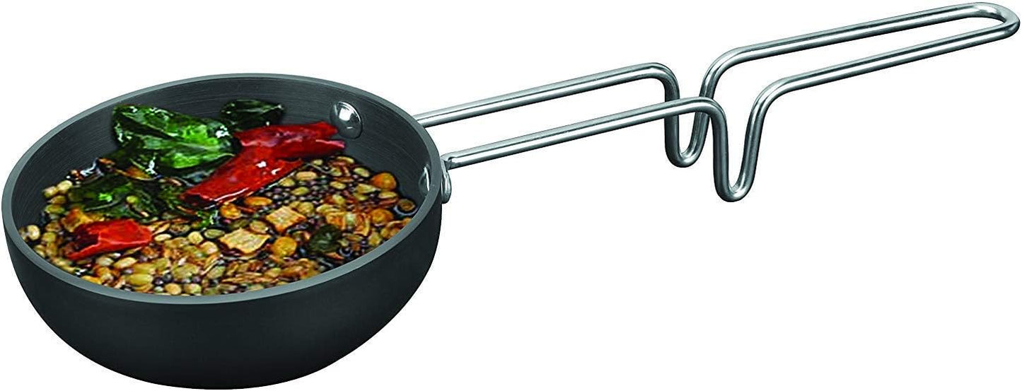 Long Handled Bignay Nonstick Hard Anodized Tadka Pan for Spice Roasting and Vagharia