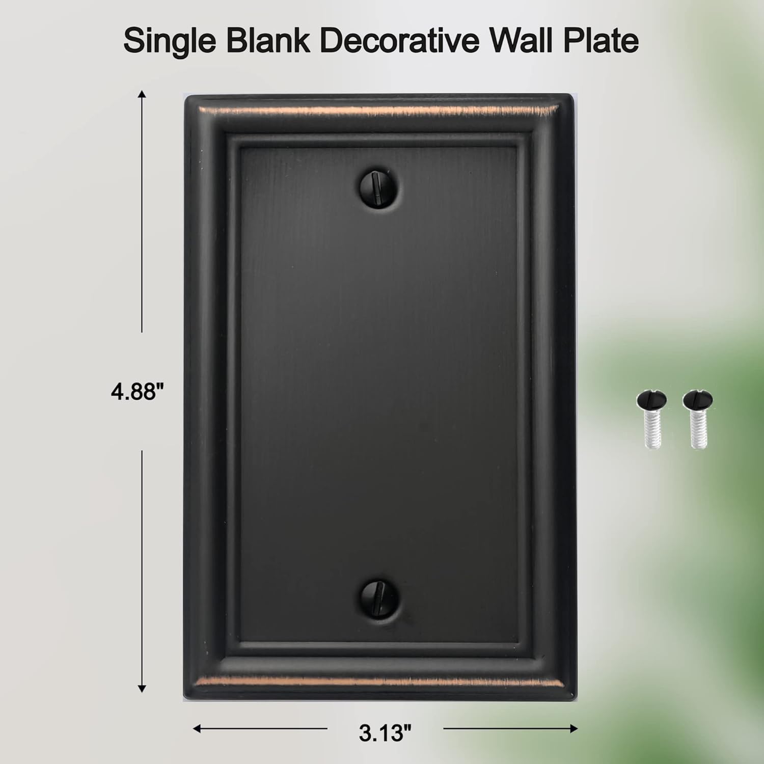 Luca Metal Wall Plate 4-Pack Aged Bronze 1 Gang Light Switch Cover - Durable Decorative Wallplate for Outlet