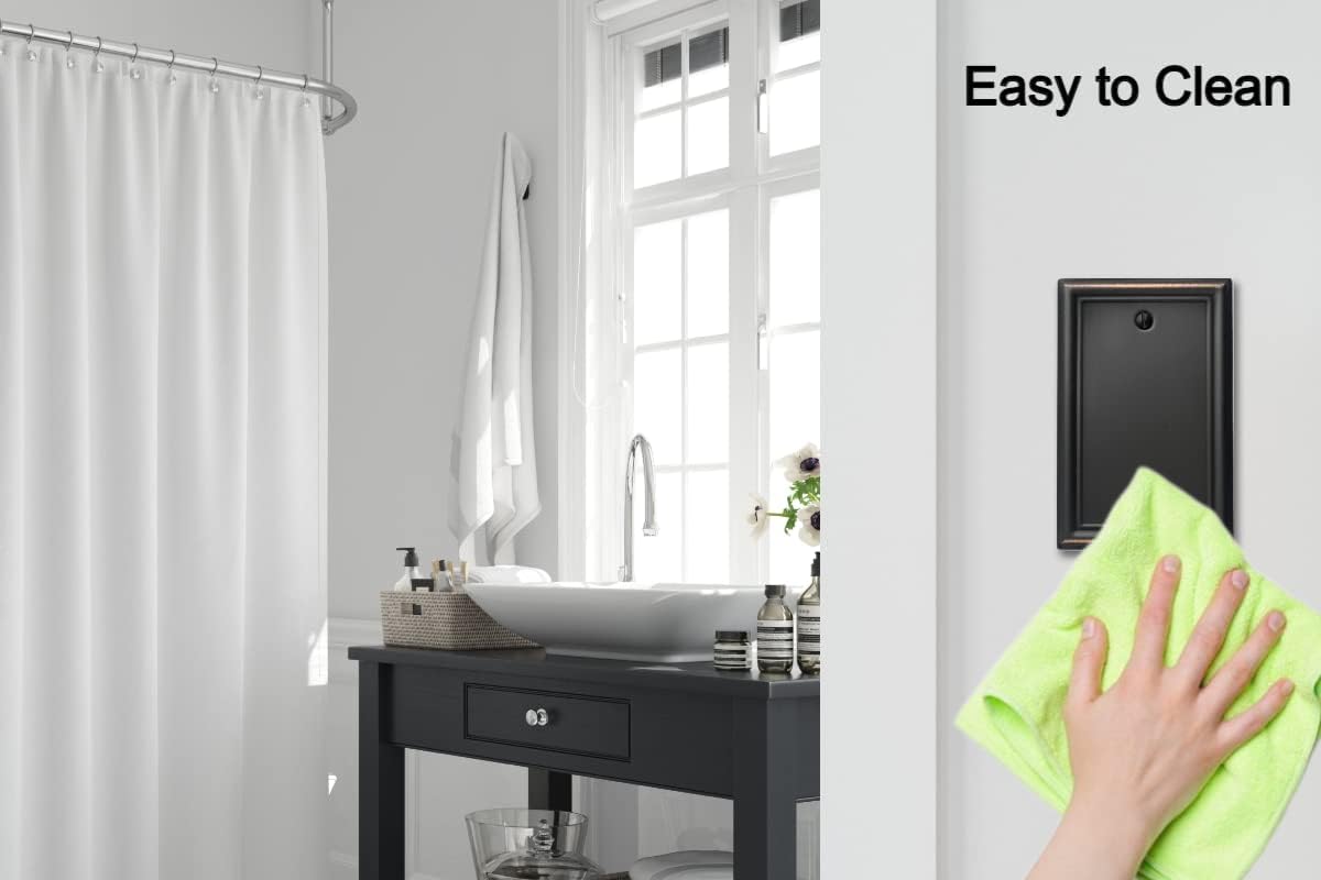 Luca Metal Wall Plate 4-Pack Aged Bronze 1 Gang Light Switch Cover - Durable Decorative Wallplate for Outlet