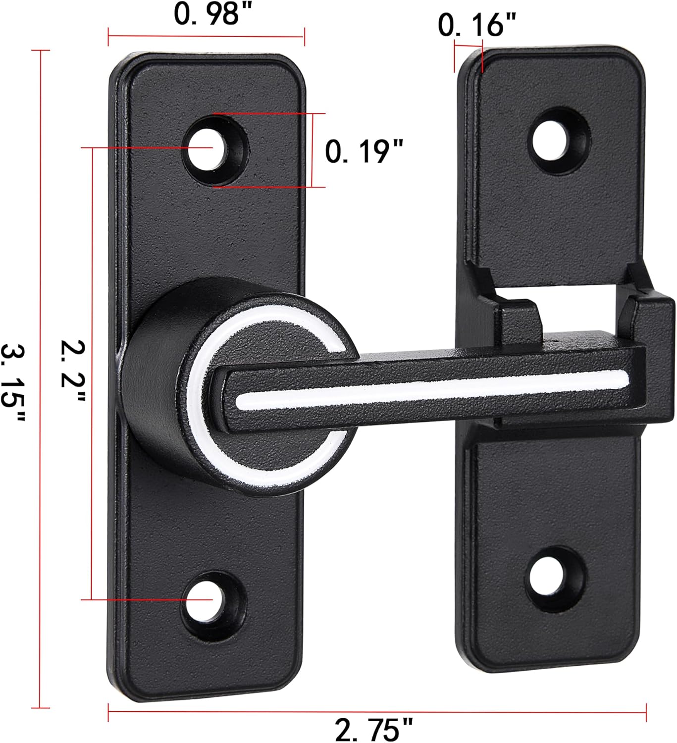 Luminous Black Sliding Barn Door Latch Lock for Cabinets, Bathrooms, Garden Windows, and Garages - Heavy Duty INIRET Barn Door Security Lock