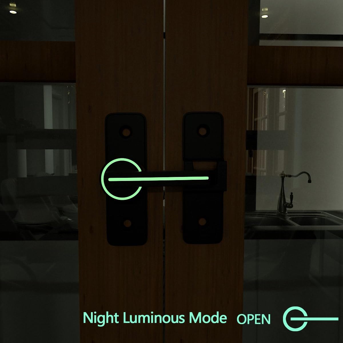Luminous Black Sliding Barn Door Latch Lock for Cabinets, Bathrooms, Garden Windows, and Garages - Heavy Duty INIRET Barn Door Security Lock