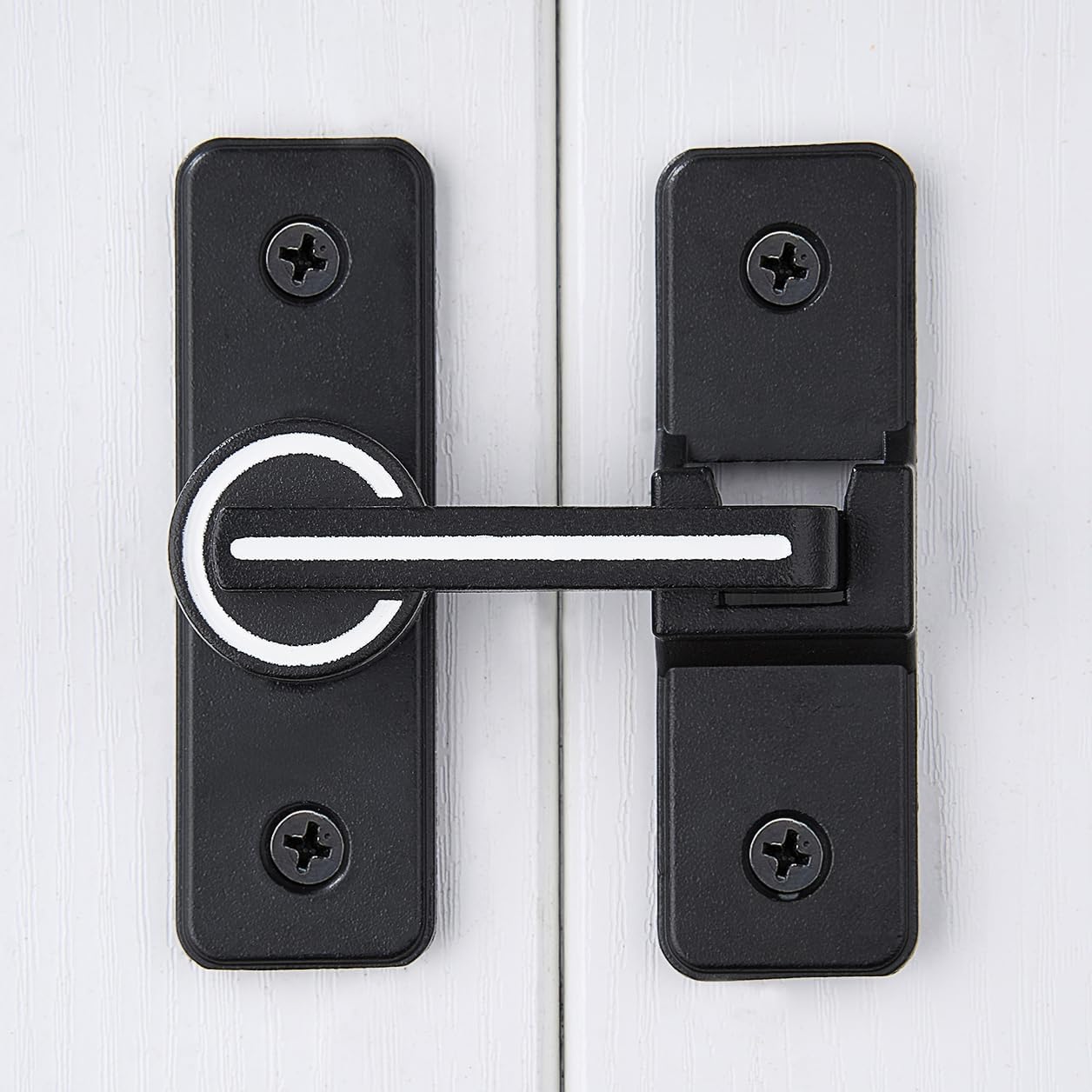 Luminous Black Sliding Barn Door Latch Lock for Cabinets, Bathrooms, Garden Windows, and Garages - Heavy Duty INIRET Barn Door Security Lock