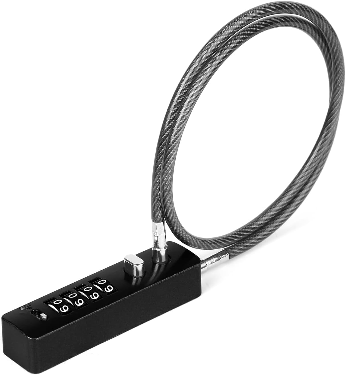 LUTER 4 Digit Combination Cable Lock for Bike Outdoors - Resettable Steel Lock for Gates, Cabinets, & More - 23.6 inch Black Cable Lock