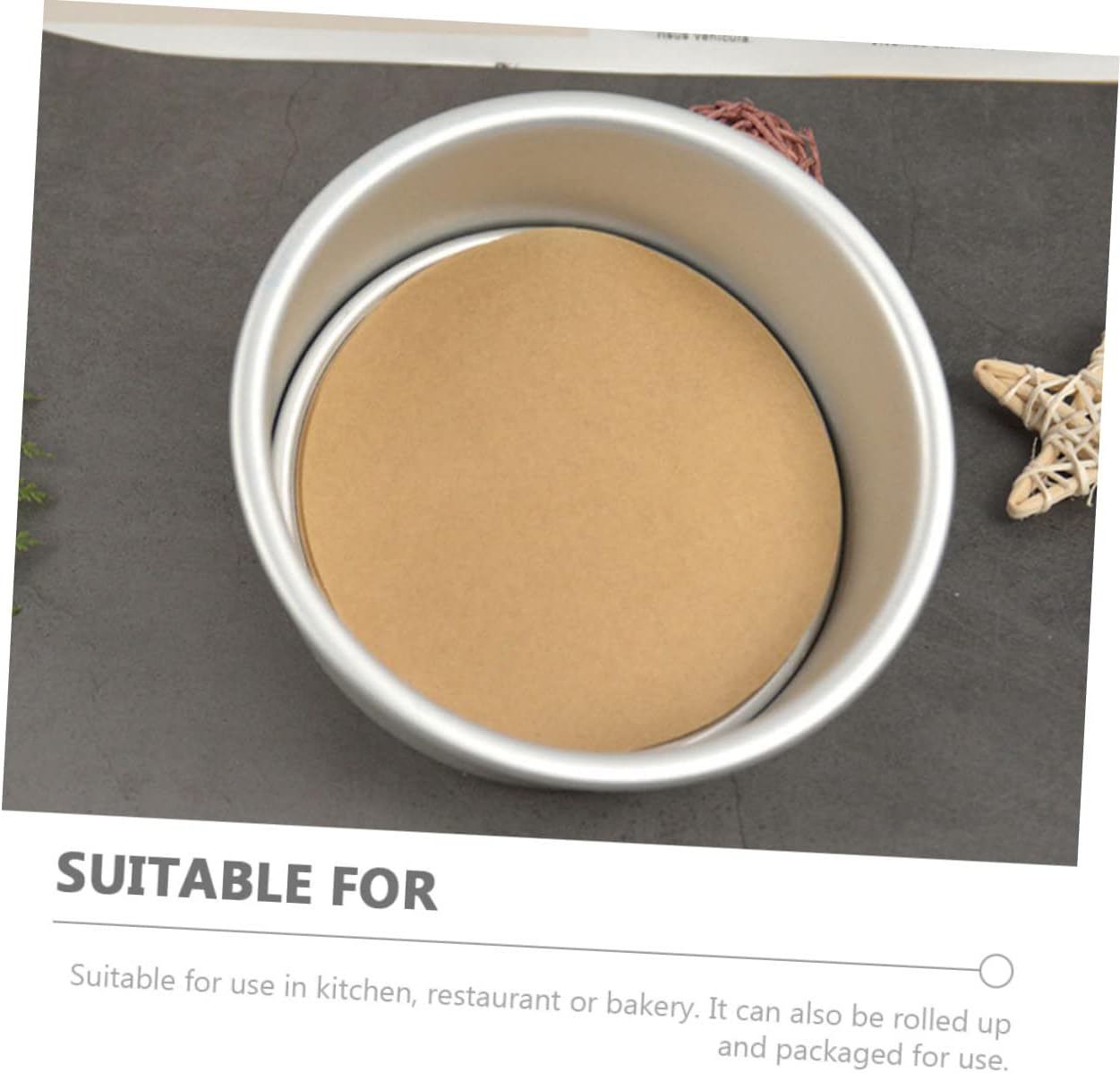 Luxshiny Greaseproof Parchment Cake Base Paper 23CM for Baking, Thickened Mat for Cakes, Muffins, Pastries, and Grilling - Unbleached