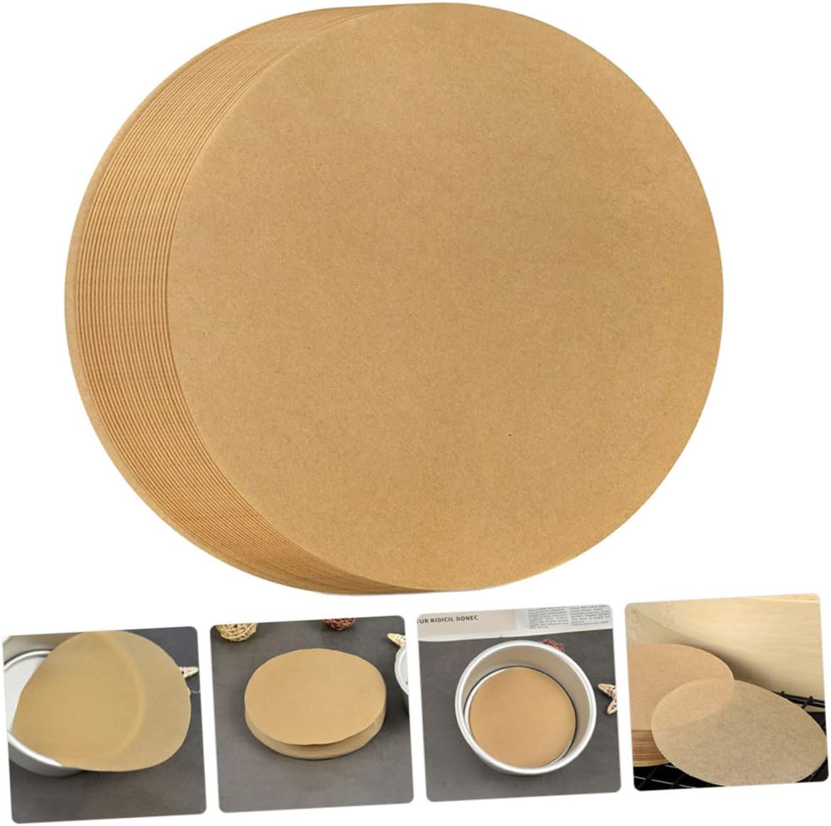 Luxshiny Greaseproof Parchment Cake Base Paper 23CM for Baking, Thickened Mat for Cakes, Muffins, Pastries, and Grilling - Unbleached