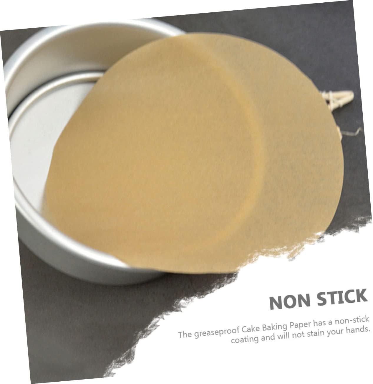 Luxshiny Greaseproof Parchment Cake Base Paper 23CM for Baking, Thickened Mat for Cakes, Muffins, Pastries, and Grilling - Unbleached