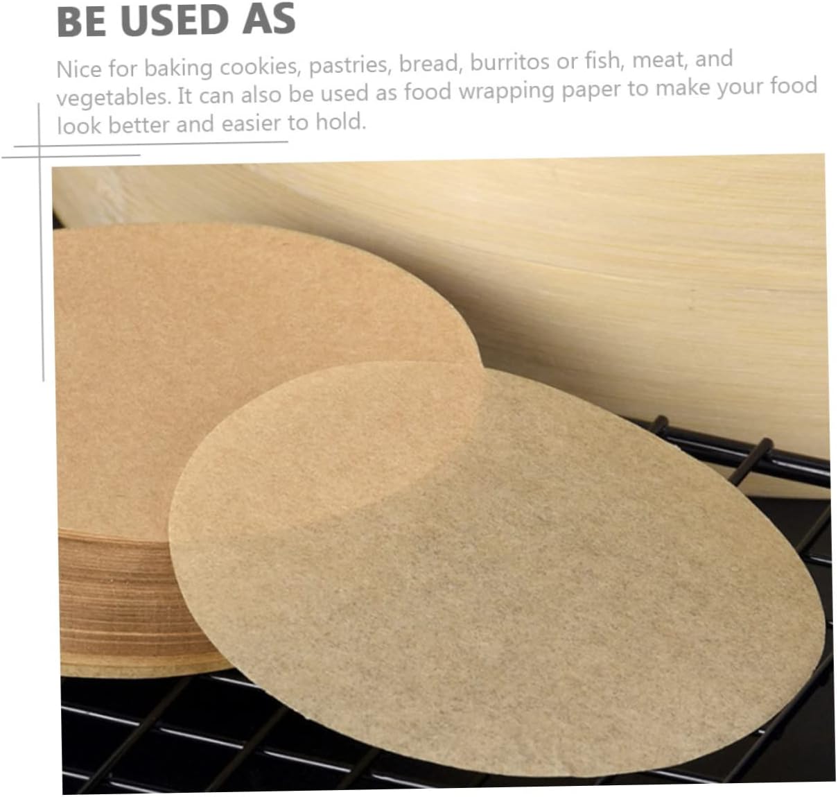 Luxshiny Greaseproof Parchment Cake Base Paper 23CM for Baking, Thickened Mat for Cakes, Muffins, Pastries, and Grilling - Unbleached