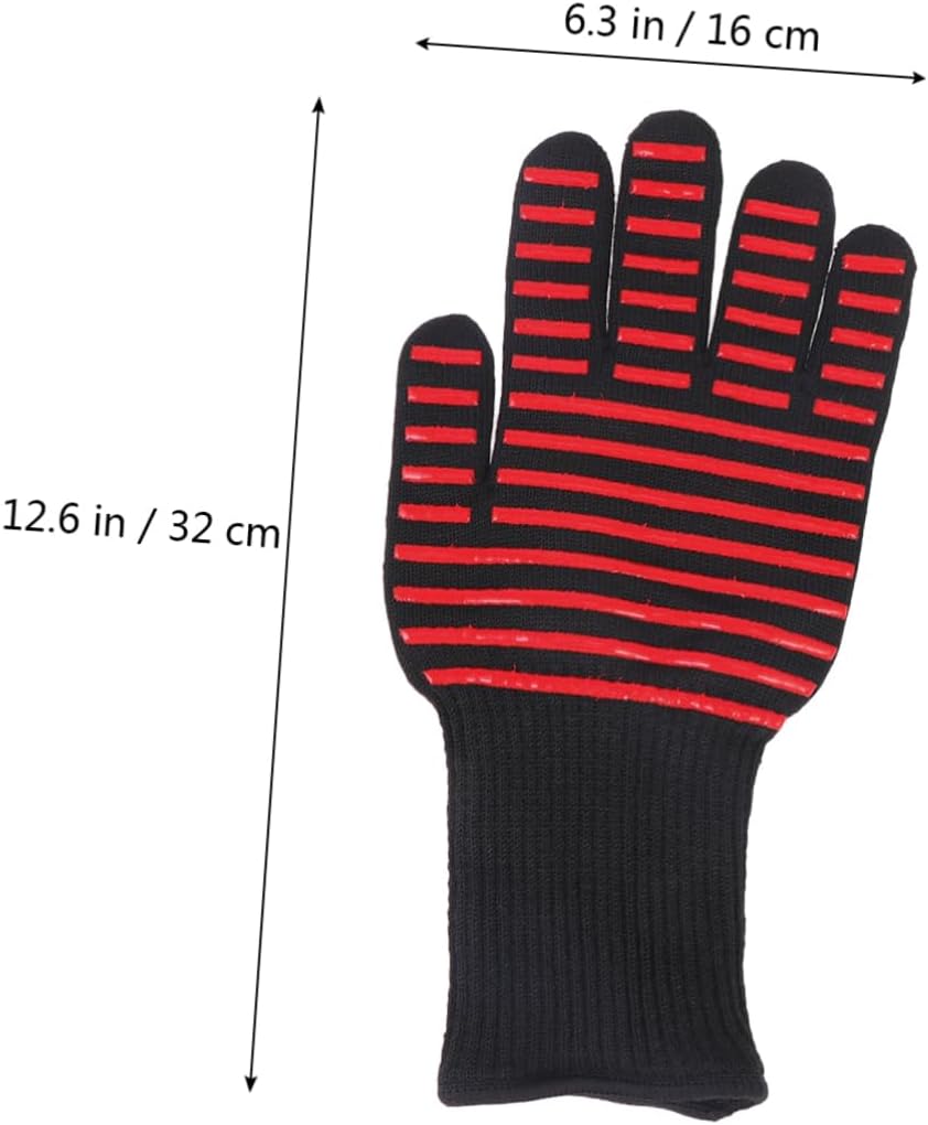 Luxshiny Heat Resistant Microwave Oven Mitt with Fire Preventive Cooking Gloves - Ideal for Baking and Grilling