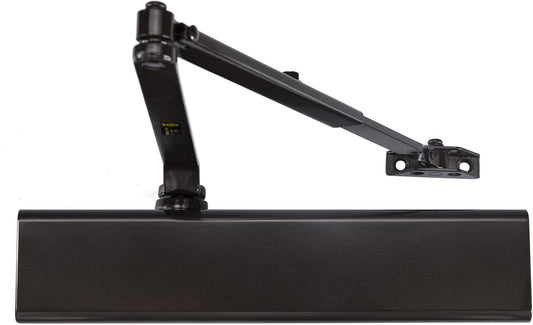 LYNN HARDWARE DC8016 Heavy Duty Commercial Door Closer, Surface-Mounted Auto Closer for Heavy Traffic Areas, Dark Bronze Finish, Size 1-6