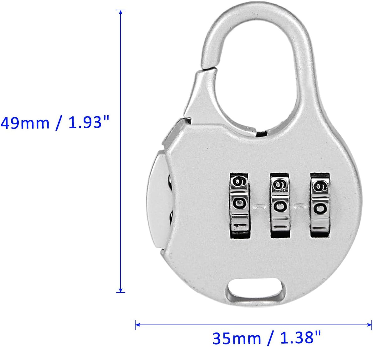 M METERXITY Zinc Alloy Combination Padlock - Indoor Outdoor Resettable Code Lock for Gym Gate Sports Locker (3mm, Gray)