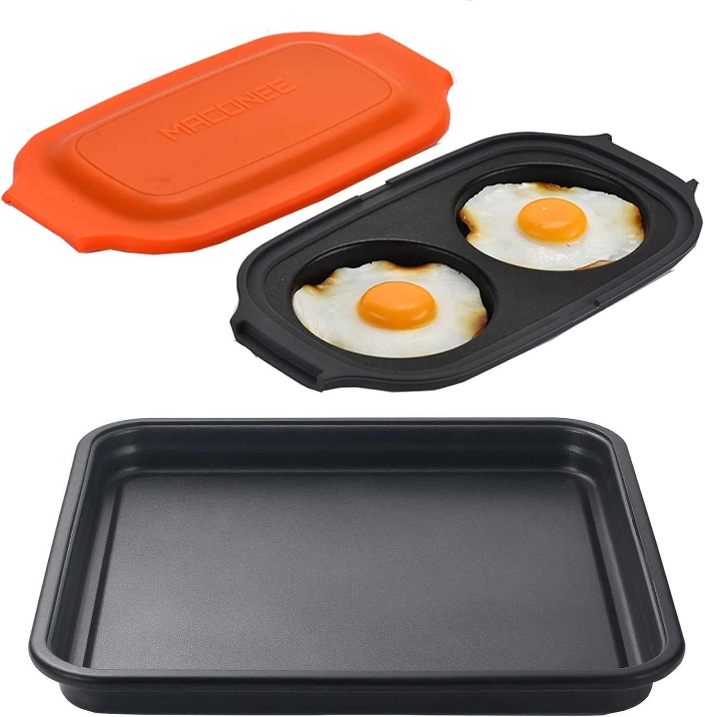 MACONEE Microwave Bacon Tray Egg Fryer for Crispy Bacon, Eggs, and Breakfast Sandwiches - Dishwasher-Safe & BPA-free