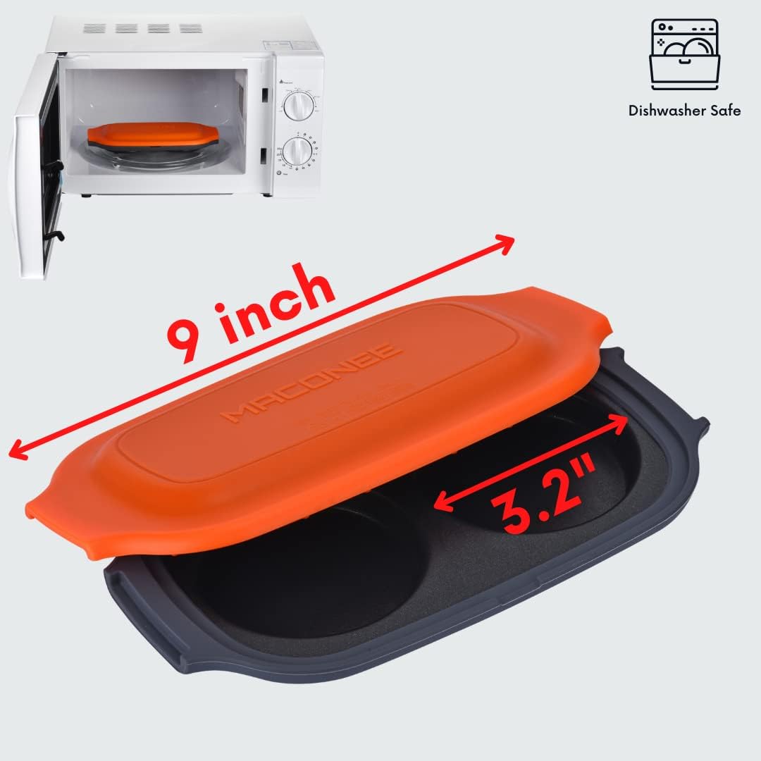 MACONEE Microwave Bacon Tray Egg Fryer for Crispy Bacon, Eggs, and Breakfast Sandwiches - Dishwasher-Safe & BPA-free