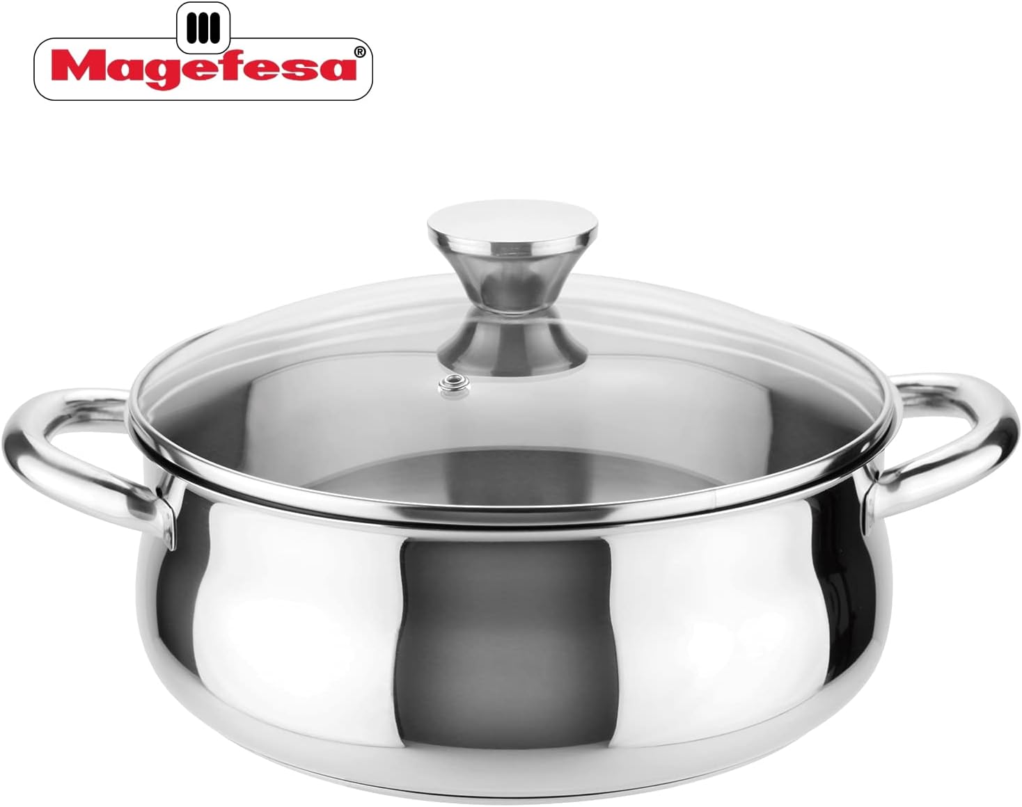 MAGEFESA IDEAL Stainless Steel Cookware Set - 11 Pieces for All Stovetops, Induction Ready & Dishwasher Safe