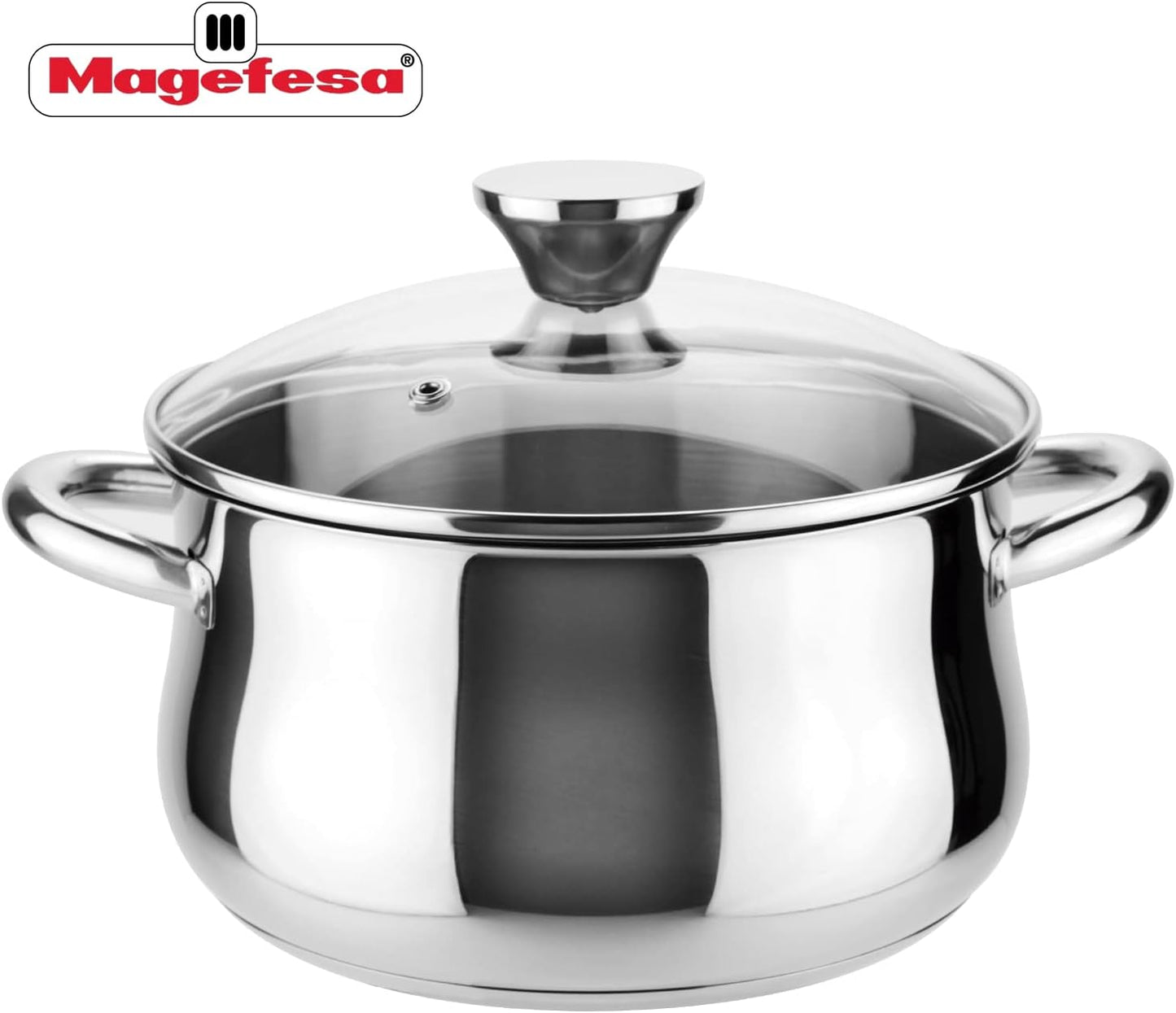 MAGEFESA IDEAL Stainless Steel Cookware Set - 11 Pieces for All Stovetops, Induction Ready & Dishwasher Safe