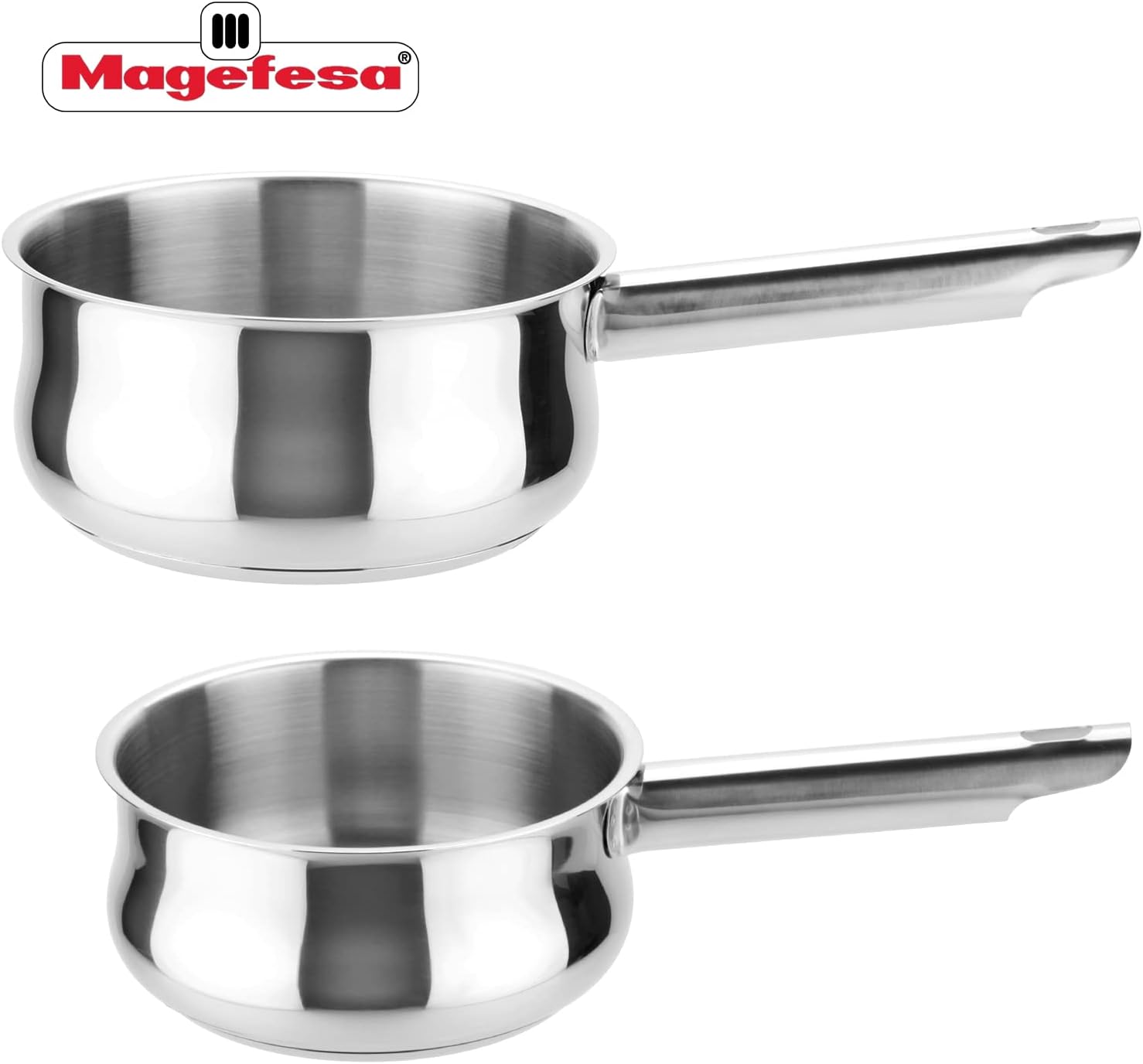 MAGEFESA IDEAL Stainless Steel Cookware Set - 11 Pieces for All Stovetops, Induction Ready & Dishwasher Safe
