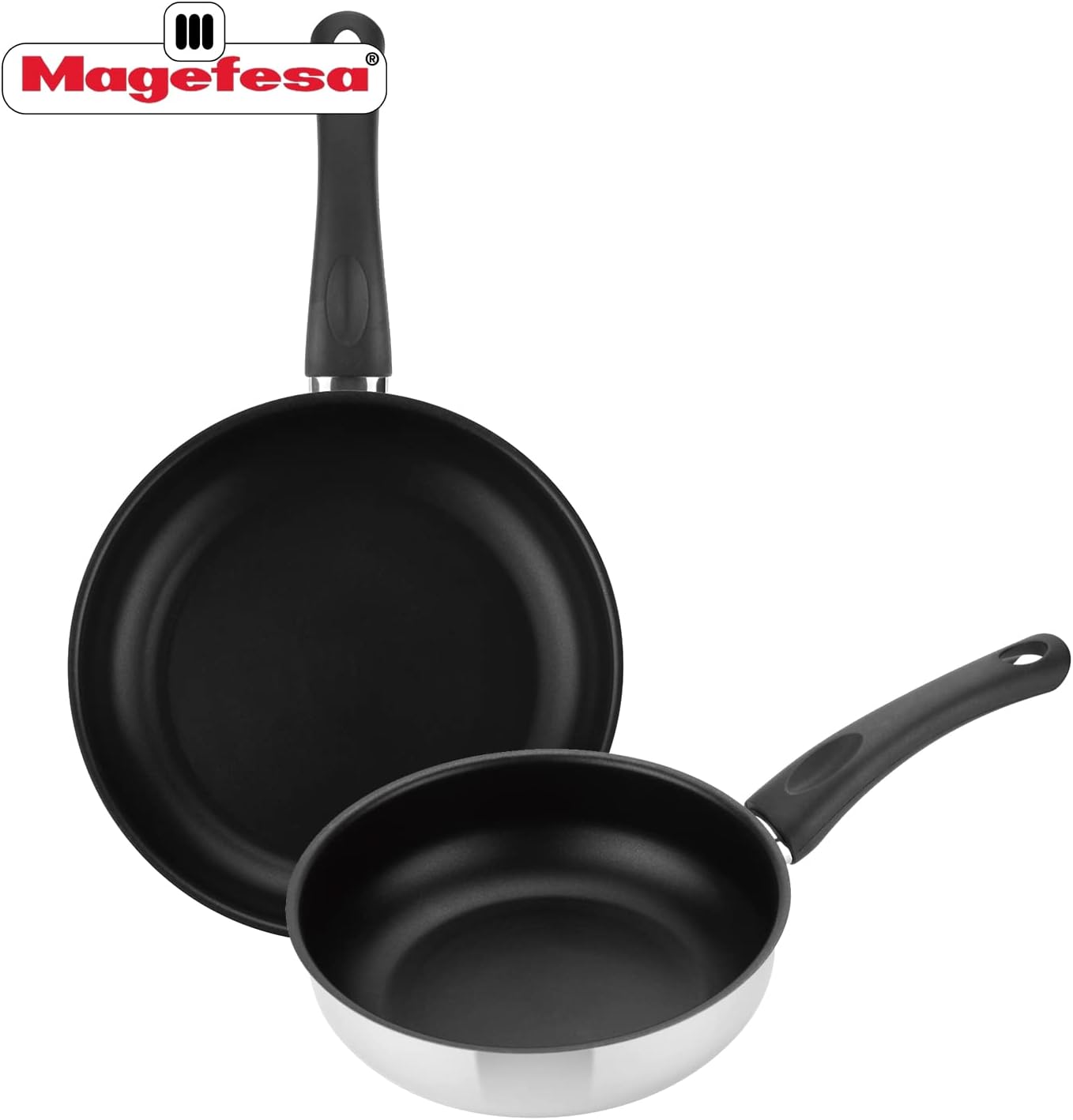 MAGEFESA IDEAL Stainless Steel Cookware Set - 11 Pieces for All Stovetops, Induction Ready & Dishwasher Safe