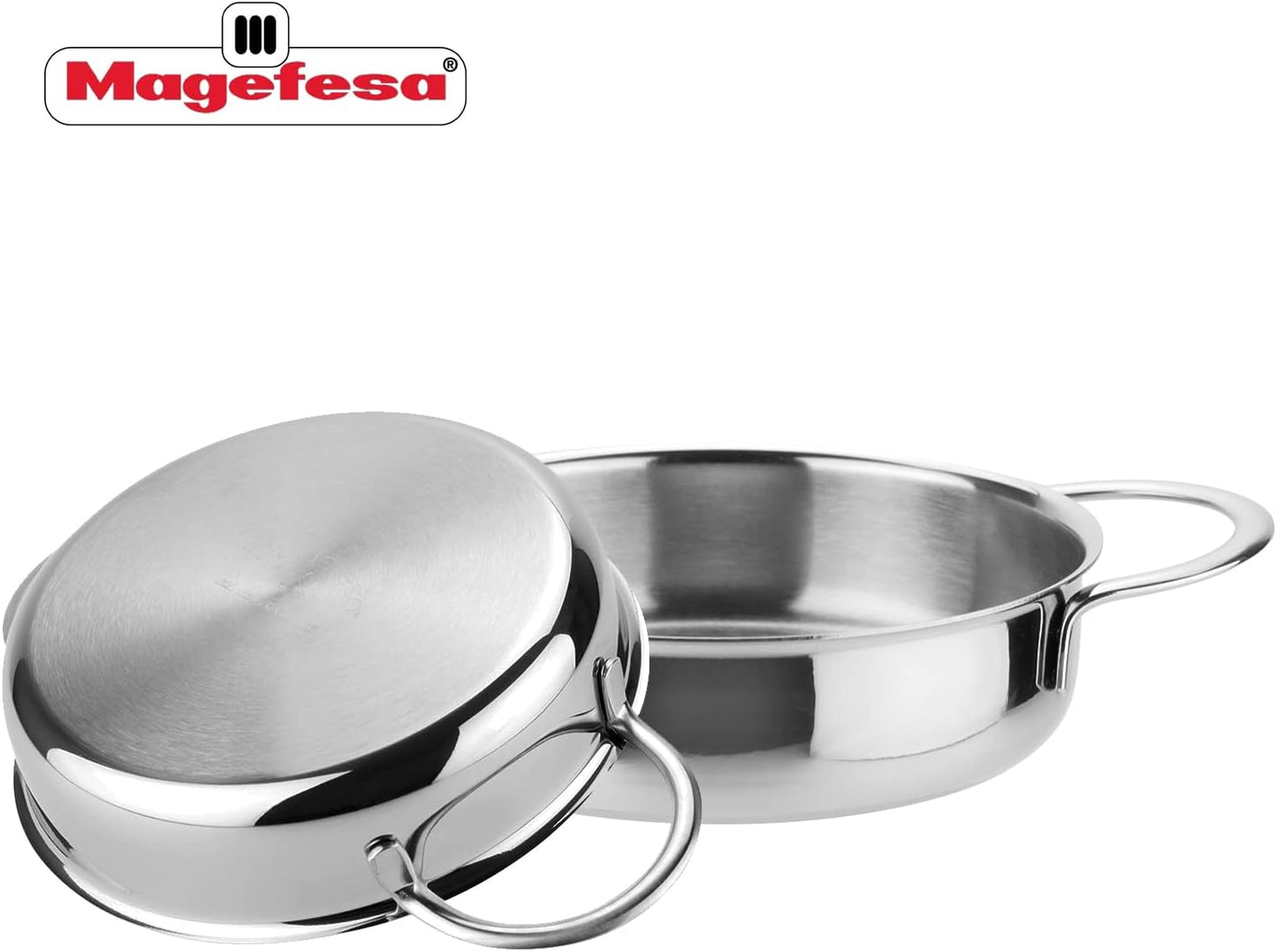 MAGEFESA IDEAL Stainless Steel Cookware Set - 11 Pieces for All Stovetops, Induction Ready & Dishwasher Safe