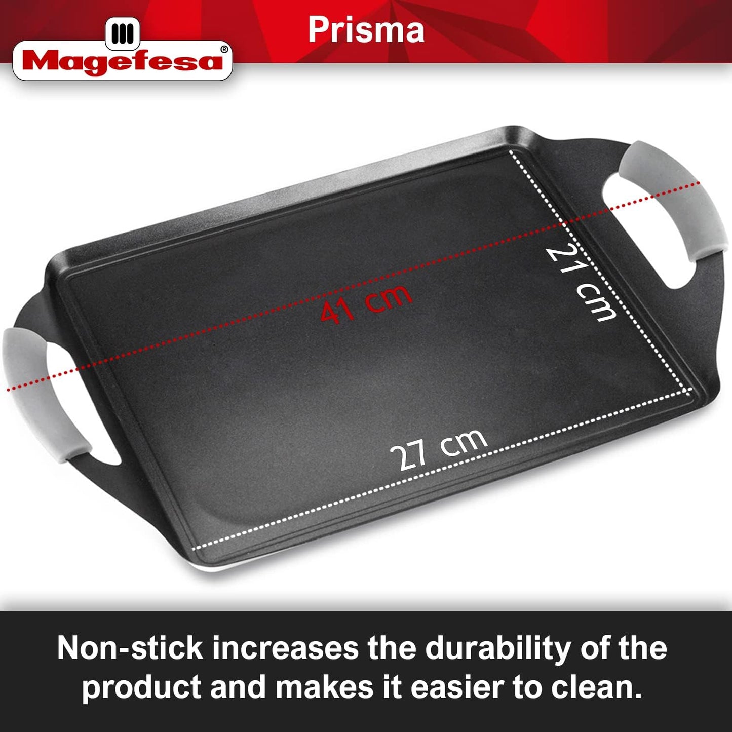 Magefesa® Prisma 13-Piece Cookware Set with Nonstick Stainless Steel Pans and Pots - Oven Safe up to 392°F