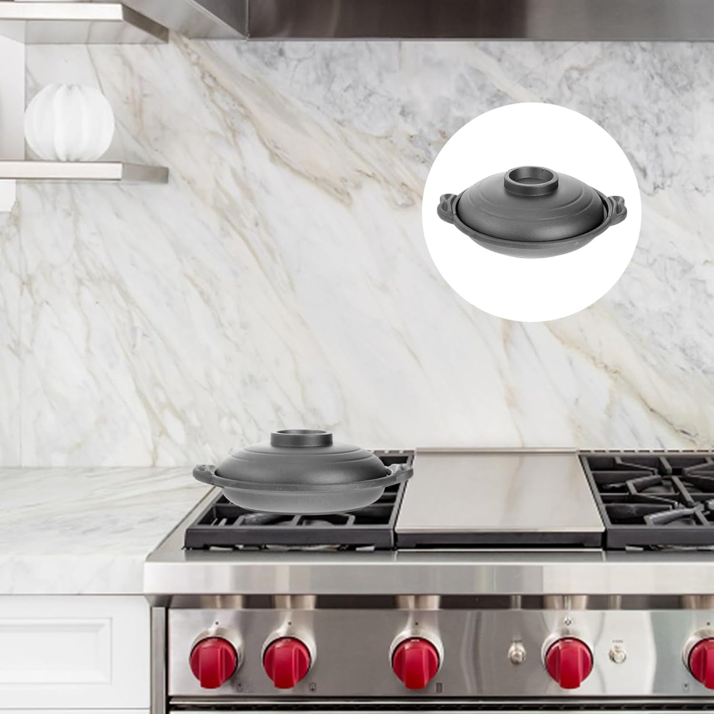 MAGICLULU 1pc Multi-Functional Aluminum Alloy Cooking Pot with Lid - Ideal for Baking, Steaming, Frying, and Simmering