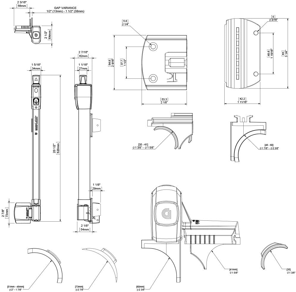 Magnetic Child Safety Latch for Pool Gates - D&D Technologies ML3TPKA+ML3RPK MagnaLatch Top Pull for Round Posts