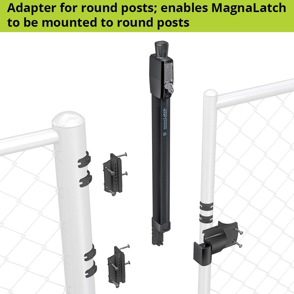 Magnetic Child Safety Latch for Pool Gates - D&D Technologies ML3TPKA+ML3RPK MagnaLatch Top Pull for Round Posts