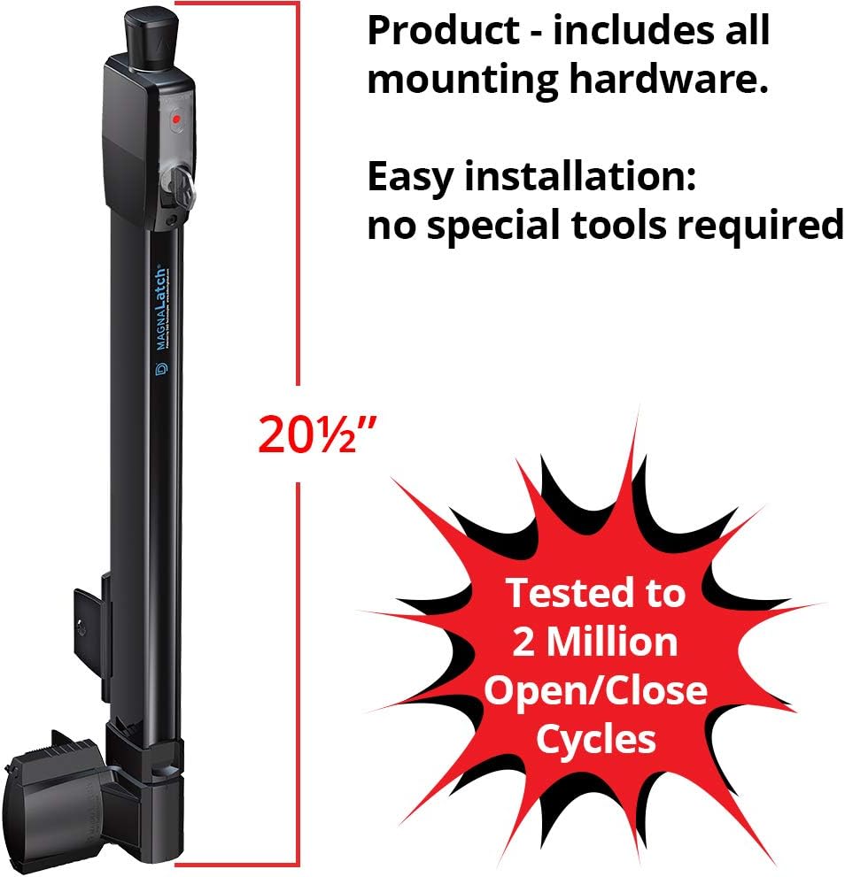 Magnetic Child Safety Latch for Pool Gates - D&D Technologies ML3TPKA+ML3RPK MagnaLatch Top Pull for Round Posts