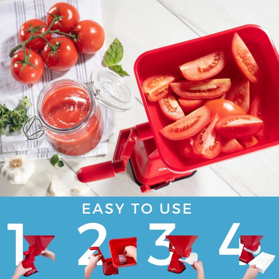 Manual Tomato Juicer Sauce Maker for Canning - Wusdayer Tomato Strainer & Food Mill