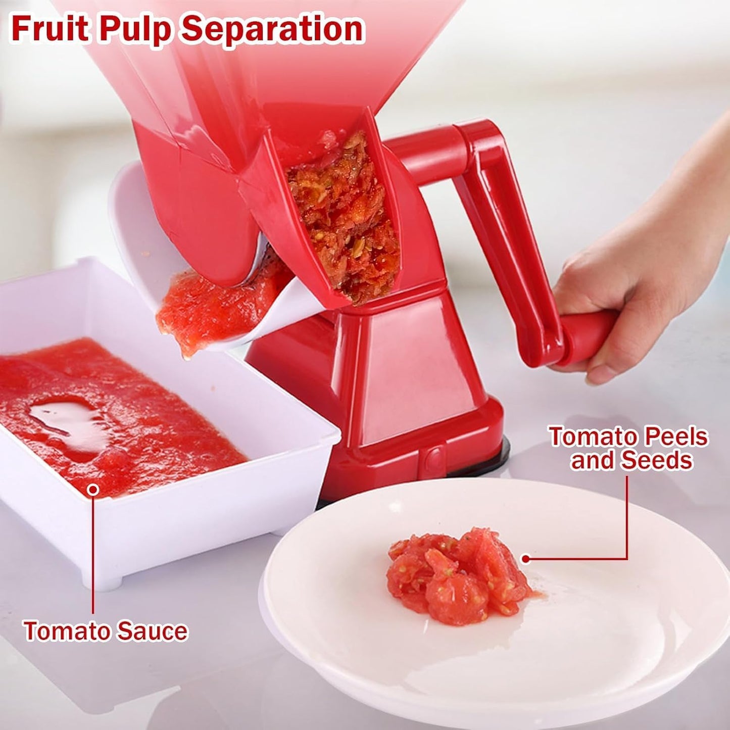 Manual Tomato Juicer Sauce Maker for Canning - Wusdayer Tomato Strainer & Food Mill
