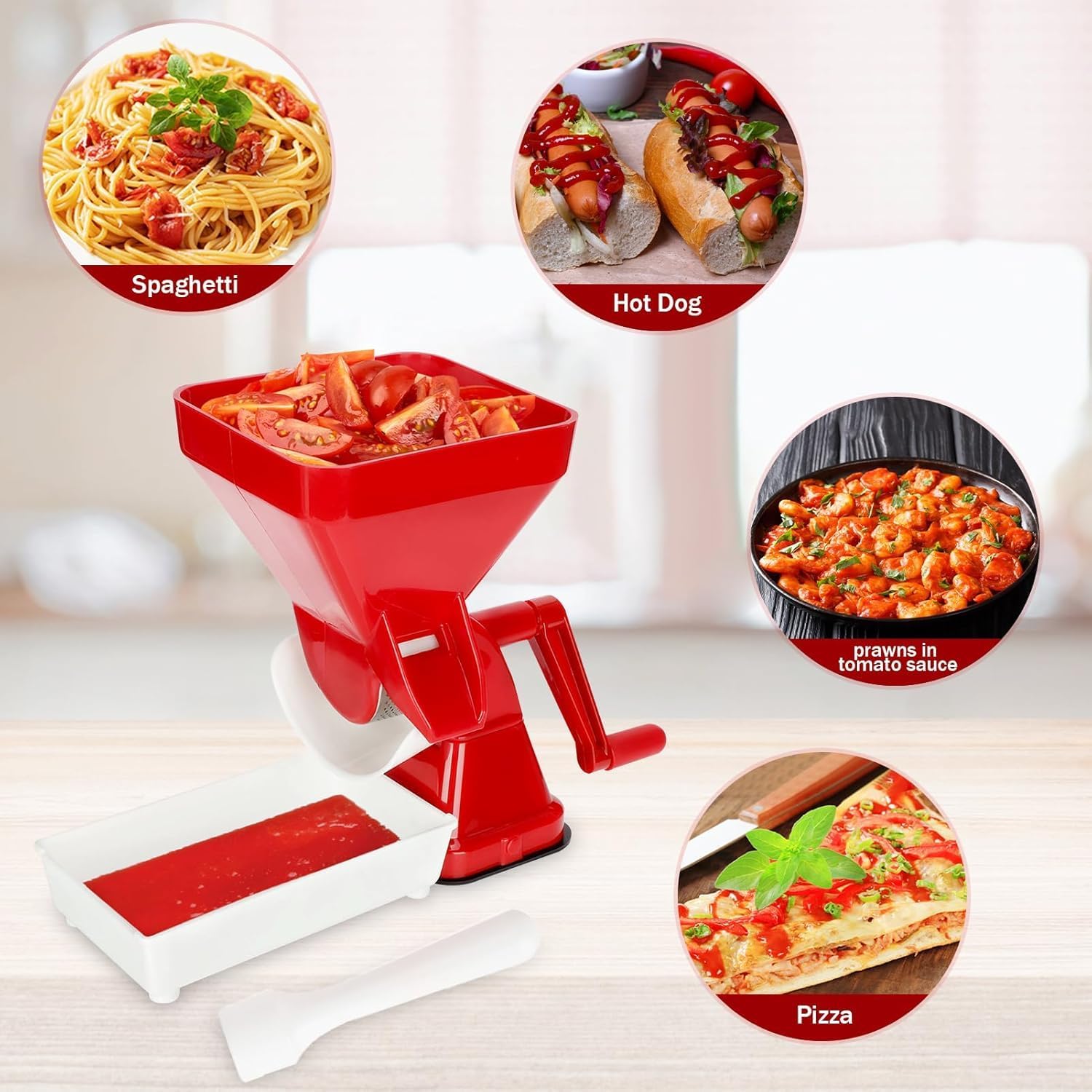 Manual Tomato Juicer Sauce Maker for Canning - Wusdayer Tomato Strainer & Food Mill