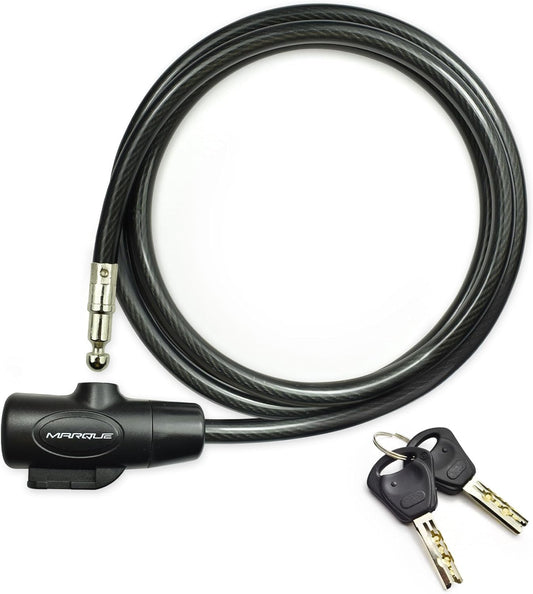 MARQUE 3/8" Thick Steel Security Cable with Key Lock - 5 Feet Length for Anti-Theft Protection