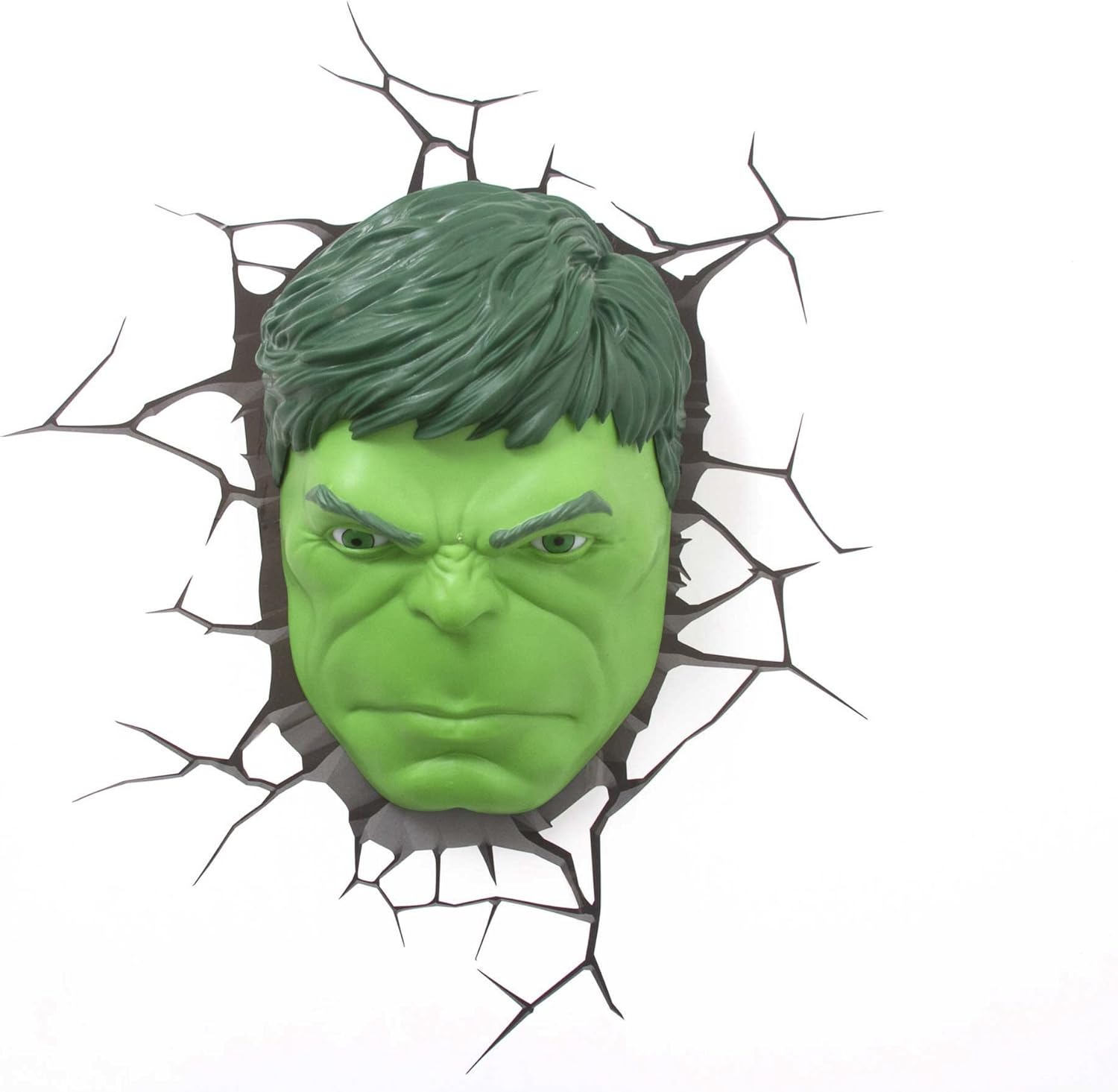Marvel Avengers Hulk Face 3D Deco Light by 3D Light FX - LED Wall Art for Kids Bedrooms & Playrooms