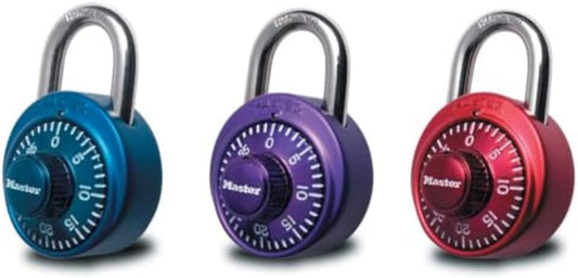 Master Lock 1530DCM Combination Padlock for Lockers - Single Pack, Assorted Colors - WildKart
