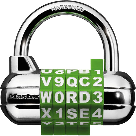 Master Lock 1534D Set Your Own Word Combination Padlock - 1 Pack - Assorted Colors - WildKart