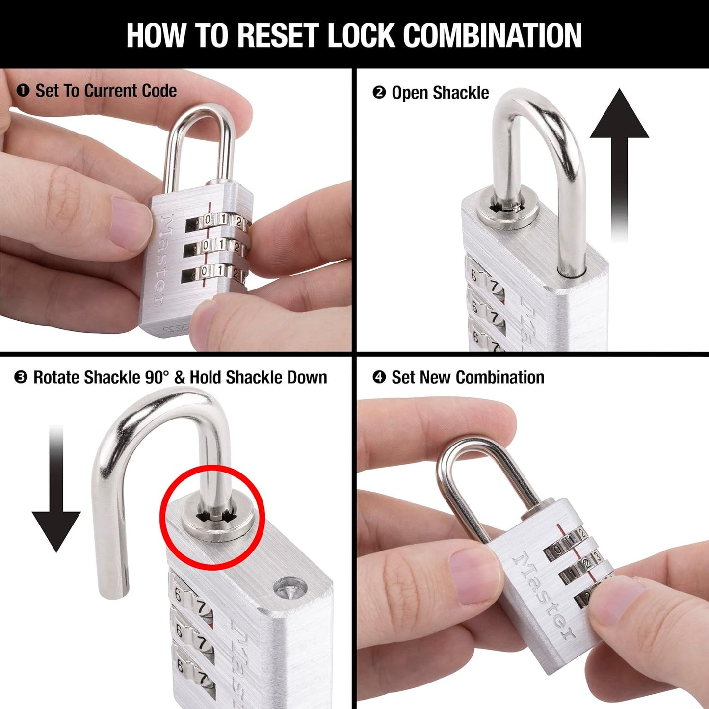 Master Lock 630D Aluminum Combination Lock - Set Your Own Code, 1-3/16" Wide - WildKart