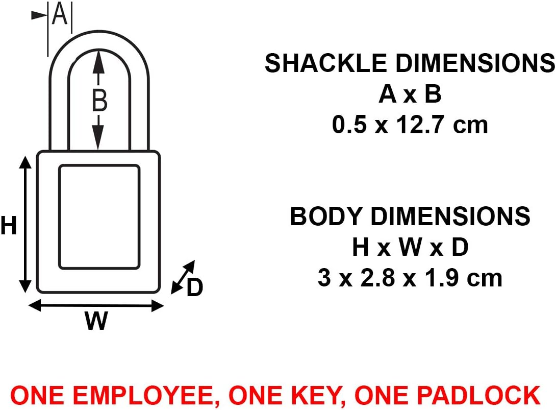 Master Lock 7C5RED Lockout Tagout Circuit Breaker Compact Padlock with 5 in. Long Flexible Steel Cable, Red - WildKart
