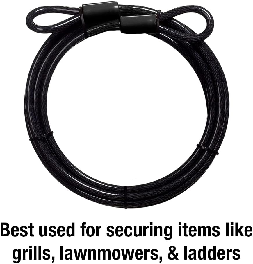 Master Lock Combination Lock and Steel Cable Set, Black, Die-Cast & Steel Material, 1 Pack