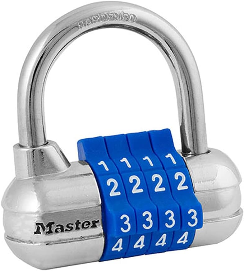 Master Lock Combination Padlock for Gym Lockers, Set Your Own Code for Indoor Valuables Security, Color Varies - 1523D - WildKart