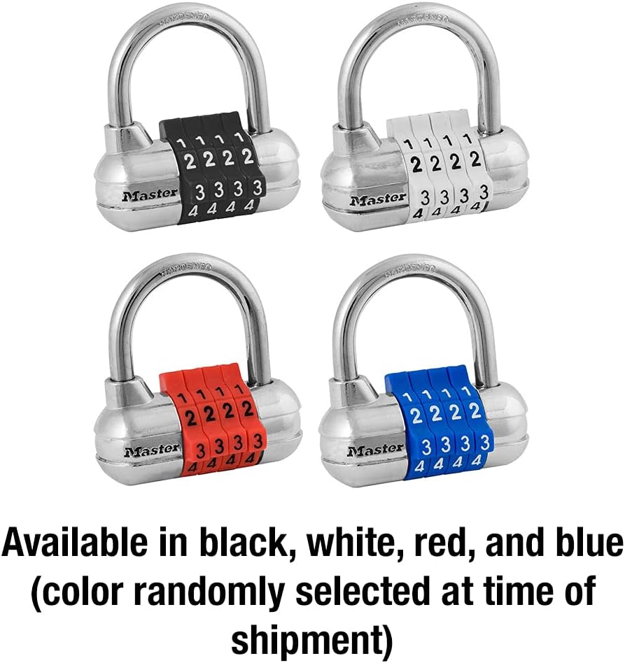 Master Lock Combination Padlock for Gym Lockers, Set Your Own Code for Indoor Valuables Security, Color Varies - 1523D - WildKart