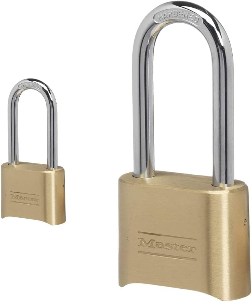 Master Lock Extra Long Shackle Set Your Own Combination Padlocks - Secure Your Belongings with Custom Codes