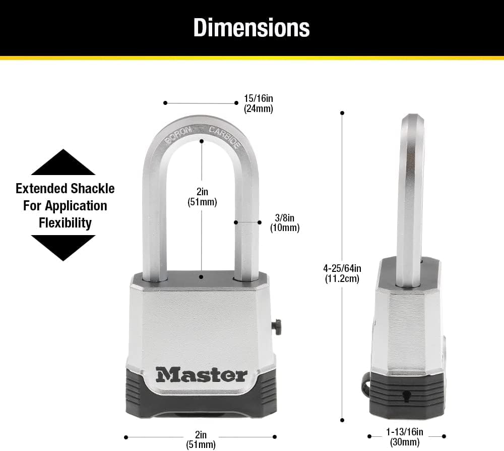 Master Lock M176XDLH Heavy Duty Outdoor Combination Lock - Set Your Own Code, Silver - 1 Pack - WildKart