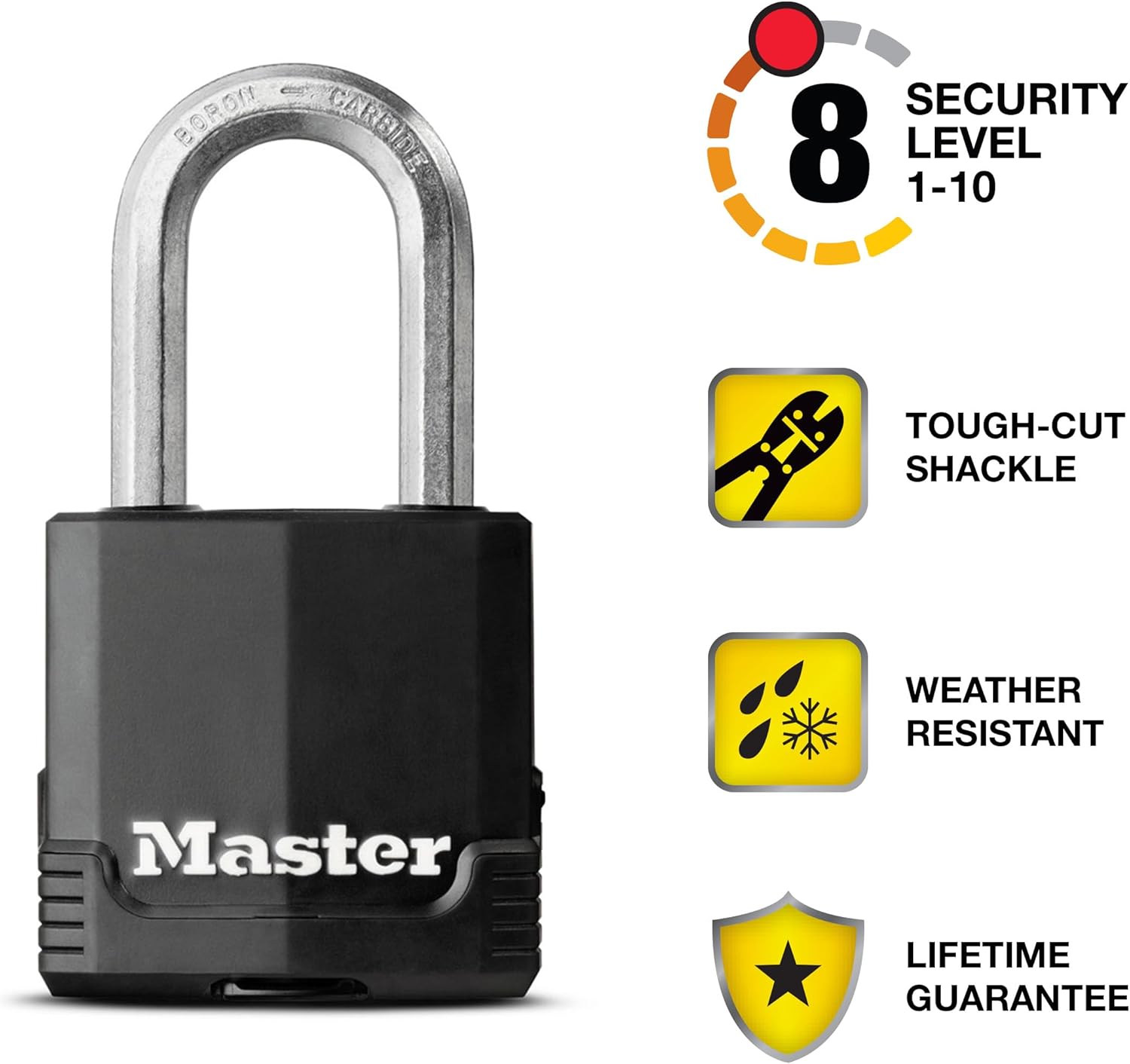 Master Lock Magnum Heavy Duty Outdoor Padlock with Key - Weather and Cut Resistant for Fences, Gates, Sheds - M115XDLF - WildKart
