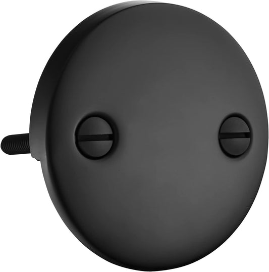 Matte Black 2 Hole Bathtub Overflow Plate - 3-3/16 Inches Diameter